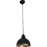 Modavize Ada Modern Mutfak Cafe Metal Siyah Içi Gold Renkli Gold Şeritlitekli Sarkıt Avize (Çap 20CM)
