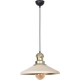 Modavize Afra Modern Tasarım Salon Mutfak Yatak Odası Cafe Mutfak Metal Krem Renk Tekli Avize ( Çap 36 cm ) - 1