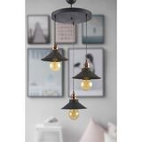 Modavize Alfa Modern Sarkıt Siyah 3 Lü Avize
