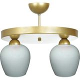 Modavize Amanda Modern Plofonyer Gold Kasa Camlı 2 Li Avize - Altın