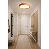 Modavize Antik Meşe 26 lık Ahşap Desenli Plafonyer 3 Renk Ledli Hol Antre Koridor Banyo Balkon Avizesi Ledli Avize Armatür - Çap 26 cm