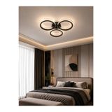 Modavize ARES SİYAH MODERN TASARIMLI 3LÜ LED PLAFONYER AVİZE -OTURMA ODASI - YATAK ODASI - GİYİNME ODASI - KORİDOR - MUTFAK Led Plafonyer Avize