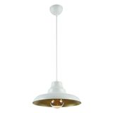 Modavize Carmen Özel Tasarım(Çap 30 cm) Modern Salon - Mutfak - Cafe Beyaz Içi Gold Tekli Sarkıt Avize Beyaz Gold Tek Ebat