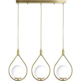Modavize Deco Modern Tasarım Cafe - Mutfak - Salon - Yemek Masası Üstü Renk Camlı Sıralı 3 Lü Avize - Eskitme Beyaz
