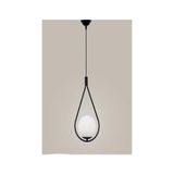 Modavize Deco Özel Tasarım Modern Spor Glop Camlı Oval Siyah Tekli Avize - 1