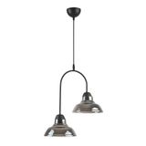 Modavize Dilberay Özel Tasarım Salon - Mutfak - Yatak Odası Siyah Renk Füme Camlı 2 li Avize Füme Tek Ebat