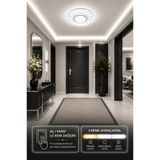 Modavize Diva Serisi 26'Lık 2 Katlı Krom AKRİLİK Plafonyer 3 Renk Ledli Hol Antre Koridor Banyo Balkon Avizesi Ledli Avize Armatür - Çap 26 cm