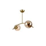 Modavize Ella Modern Tasarım Salon Mutfak Yatak Odası Eskitme Renk Bal Camlı 2 li Avize Eskitme Bal 34 x 48