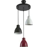 Modavize Enzo Modern Tasarım Cafe Mutfak Siyah Bordo Beyaz Renk 3 Lü Avize - Bordo - Siyah - Beyaz