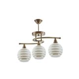Modavize Eskitme Plofonyer Rustik modern gold detaylı camlı 3lü avize