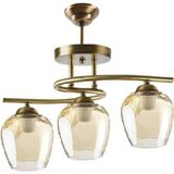 Modavize Fuji Eskitme Kasa Bal Camlı Üçlü Avize - Eskitme - Gold - 3