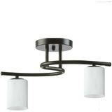 Modavize Fuji Modern Spor Tavan Plofonyer Silindir Camlı 2 Li Siyah Avize