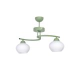 Modavize Fuji Modern Tasarım Antre Hol Mutfak Salon Çocuk Odası Yeşil Renk Beyaz Camlı 2 li Avize