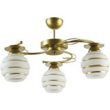 Modavize Goldina Modern Plofonyer Gold Kasa Simli Camlı Üçlü Avize - Altın - 3