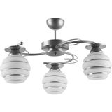 Modavize Goldina Modern Plofonyer Gri Kasa Simli Camlı Üçlü Avize - Füme - 3