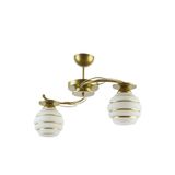 Modavize GOLDİNA MODERN Salon - Mutfak - Yatak Odası PLOFONYER GOLD KASA SİMLİ CAMLI İKİLİ AVİZE BEYAZ 48 x 33