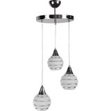 Modavize Huni 2046 Modern Krom Camlı Sarkıt 3 Lü Avizemodern Krom Camlı Sarkıt Avize 3lü Avize