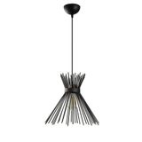 Modavize Küçük Kirpi retro rustik modern metal Salon - Mutfak - Cafe siyah tekli sarkıt avize siyah 26 x 80
