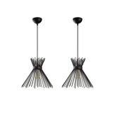 Modavize Küçük Kirpi Salon - Mutfak - Cafe metal siyah tekli sarkıt avize (2 ADET) SİYAH 2 26 x 80