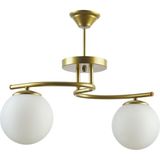 Modavize Linda Modern Kapalı Globe Camlı Ikili Avize - Gold - 2