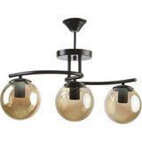 Modavize Linda Modern Kapalı Globe Camlı Üçlü Avize - Füme - 3