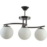 Modavize Linda Modern Kapalı Globe Camlı Üçlü Avize - Siyah - 3