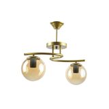 Modavize LİNDA MODERN Salon - Mutfak - Yatak Odası KAPALI GLOBE CAMLI İKİLİ AVİZE BAL 48 x 33