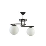 Modavize LİNDA MODERN Salon - Mutfak - Yatak Odası KAPALI GLOBE CAMLI İKİLİ AVİZE BEYAZ 48 x 33