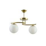 Modavize LİNDA MODERN Salon - Mutfak - Yatak Odası KAPALI GLOBE CAMLI İKİLİ AVİZE GOLD 48 x 33