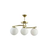 Modavize LİNDA MODERN Salon - Mutfak - Yatak Odası KAPALI GLOBE CAMLI ÜÇLÜ AVİZE BEYAZ 48 x 33