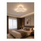Modavize Liya Modern Tasarım PLAFONYER BEYAZ AVİZE 3LÜ Renk Gün Işığı, Beyaz ve Sarı ışıklı Ledli Banyo - Mutfak - Salon Ledli Plafonyer Avize