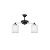 Modavize LÜKS TASARIM MODERN Salon - Mutfak - Yatak Odası PLOFONYER CAMLI İKİLİ AVİZE SİYAH 15 x 35.50