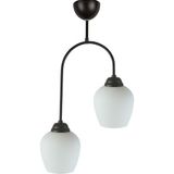 Modavize Luna Özel Tasarım Spor Modern Plafonyer Salon Siyah Renk Beyaz 110 Camlı 2 Li Avize - Siyah - Beyaz