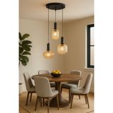 Modavize Maksim Modern Tasarım Cafe - Mutfak - Salon - Oturma Odası Renk Camlı 3 Lü Avize