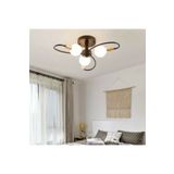 Modavize Mars Salon - Mutfak - Yatak Odası 3 lü gold detaylı modern siyah tavan plofonyer avize(AMPULSÜZ) siyah 70 x 70
