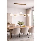 Modavize Milano Modern Tasarım Salon Yemek Odası Mutfak Eskitme Renk Beyaz Camlı Sıralı 6lı Avize