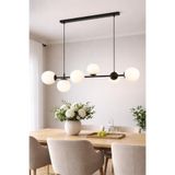 Modavize Milano Modern Tasarım Salon Yemek Odası Mutfak Siyah Renk Beyaz Camlı Sıralı 6lı Avize