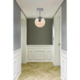 Modavize Mini Modern Salon - Mutfak - Yatak Odası Glop Bal Camlı Gri Renk Tekli Tavan Plofonyer Avize - 1