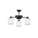 Modavize MODERN PLOFONYER Salon - Mutfak - Yatak Odası TASARIM CAMLI ÜÇLÜ AVİZE SİYAH 15 x 35.50