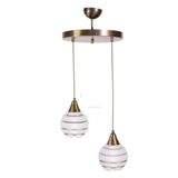 Modavize Nas retro rustik modern gold glop camlı 2li avize eskitme -gold