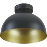 Modavize Neo Modern Tasarım Cafe Mutfak Metal Siyah Içi Gold Plafonyer Tekli Avize