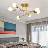Modavize Örümcek 6 lı çapraz Salon - Mutfak - Yatak Odası tavan plofonyer gold eskitme avize(AMPULSÜZ) eskitme 50 x 50