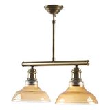 Modavize Poyraz retro rustik modern Salon - Mutfak - Yatak Odası eskitme camlı sıralı 2 li avize eskitme 57 x 59
