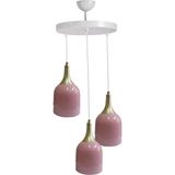Modavize Reina Modern Metal Pembe Sarkıt Üçlü Avize Genç Çocuk Odası Avizesi - Beyaz - 3