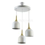 Modavize REINA MODERN Salon - Mutfak - Cafe TASARIM METAL BAŞLIK TEKLİ İKİLİ ÜÇLÜ SIRALI AVİZE BEYAZ 30 x 90