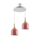 Modavize REINA MODERN Salon - Mutfak - Cafe TASARIM METAL BAŞLIK TEKLİ İKİLİ ÜÇLÜ SIRALI AVİZE PEMBE 30 x 90