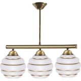 Modavize Retro Rustik Beyaz Gold Camlı Üçlü Avize - Eskitme - 3