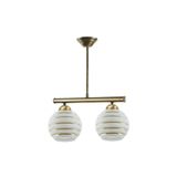 Modavize RETRO Salon - Mutfak - Yatak Odası RUSTİK BEYAZ GOLD CAMLI İKİLİ AVİZE eskitme