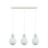 Modavize Rio Modern Tasarım Salon Cafe Mutfak Hol Beyaz Renk Beyaz Camlı 3 lü Sıralı Avize Beyaz Beyaz Tek Ebat