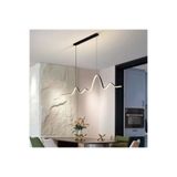 Modavize Ritim Modern Tasarım Yatak Odası - Salon - Mutfak Yemek Masası Renk Beyaz LED Avize (110 Cm) - Siyah